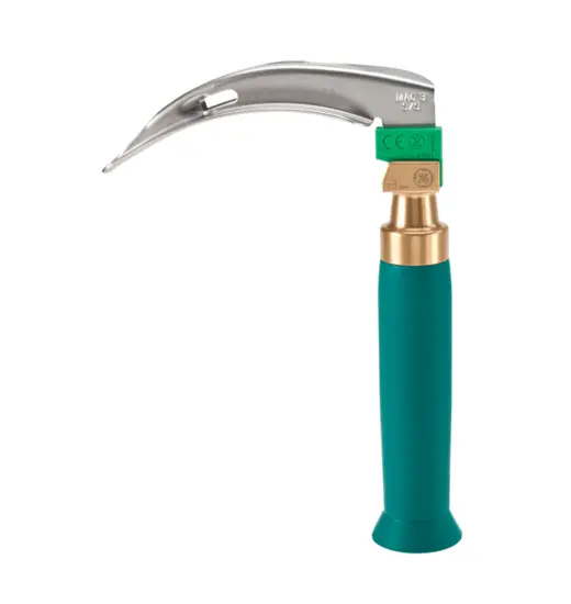 A GreenLight laryngoscope system long handle and blade.
