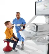 Clinician testing a patient at Vyaire's Vyntus ONE pulmonary function testing system.